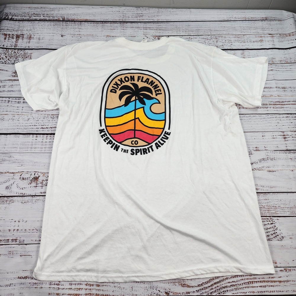 Dixxon Flannel Co Keepin The Spirit Alive T Shirt Mens 3XL White Graphic Palm